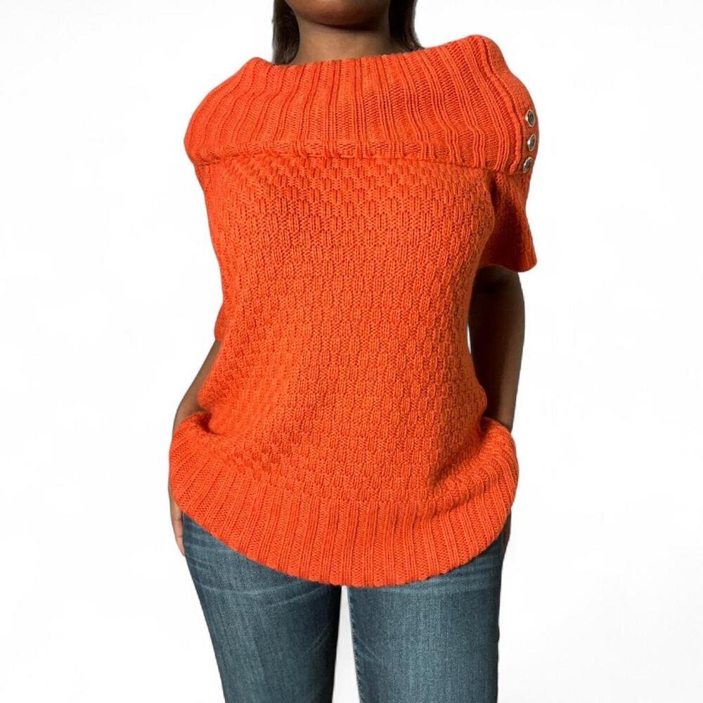 Design 365 Orange Chic Knit Sweater, Large